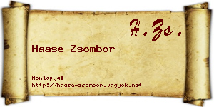 Haase Zsombor névjegykártya